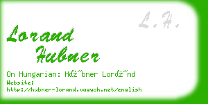 lorand hubner business card